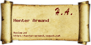 Henter Armand névjegykártya